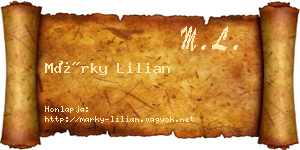 Márky Lilian névjegykártya